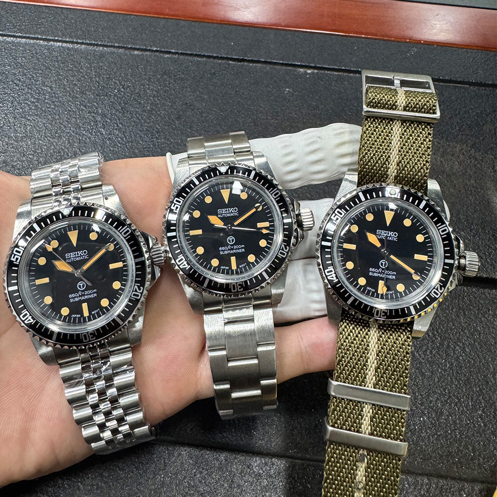 SeikoMod Submariner Vintage Black 200m