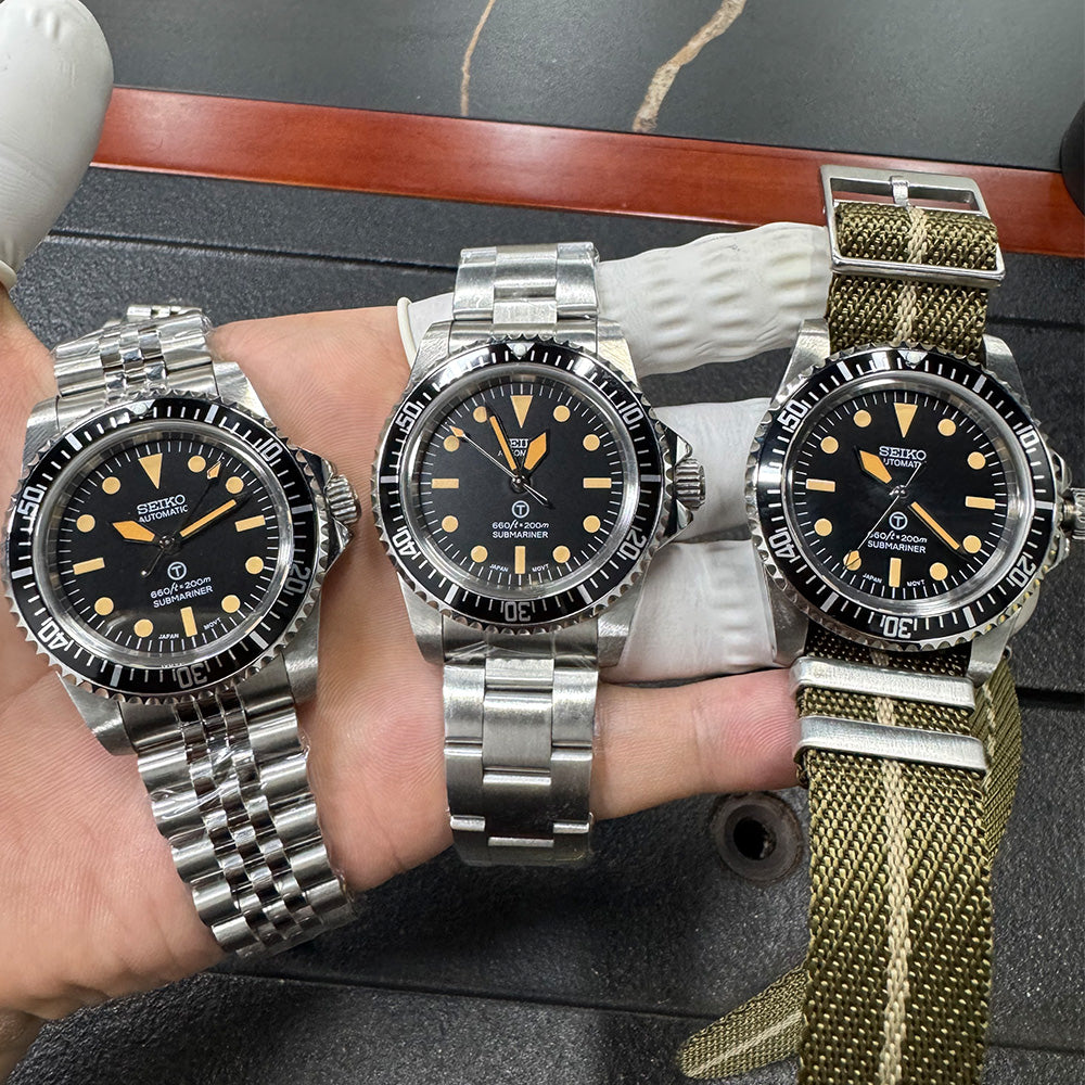 SeikoMod Submariner Vintage Black 200m
