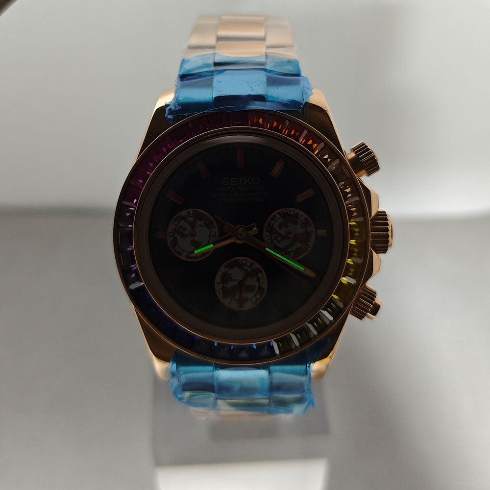 SeikoMod Daytona Silver - Rainbow
