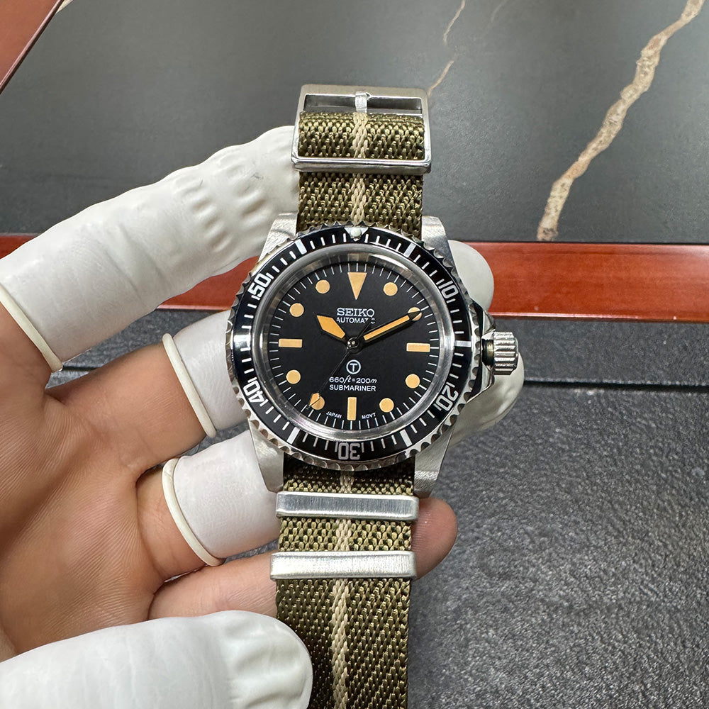 SeikoMod Submariner Vintage Black 200m