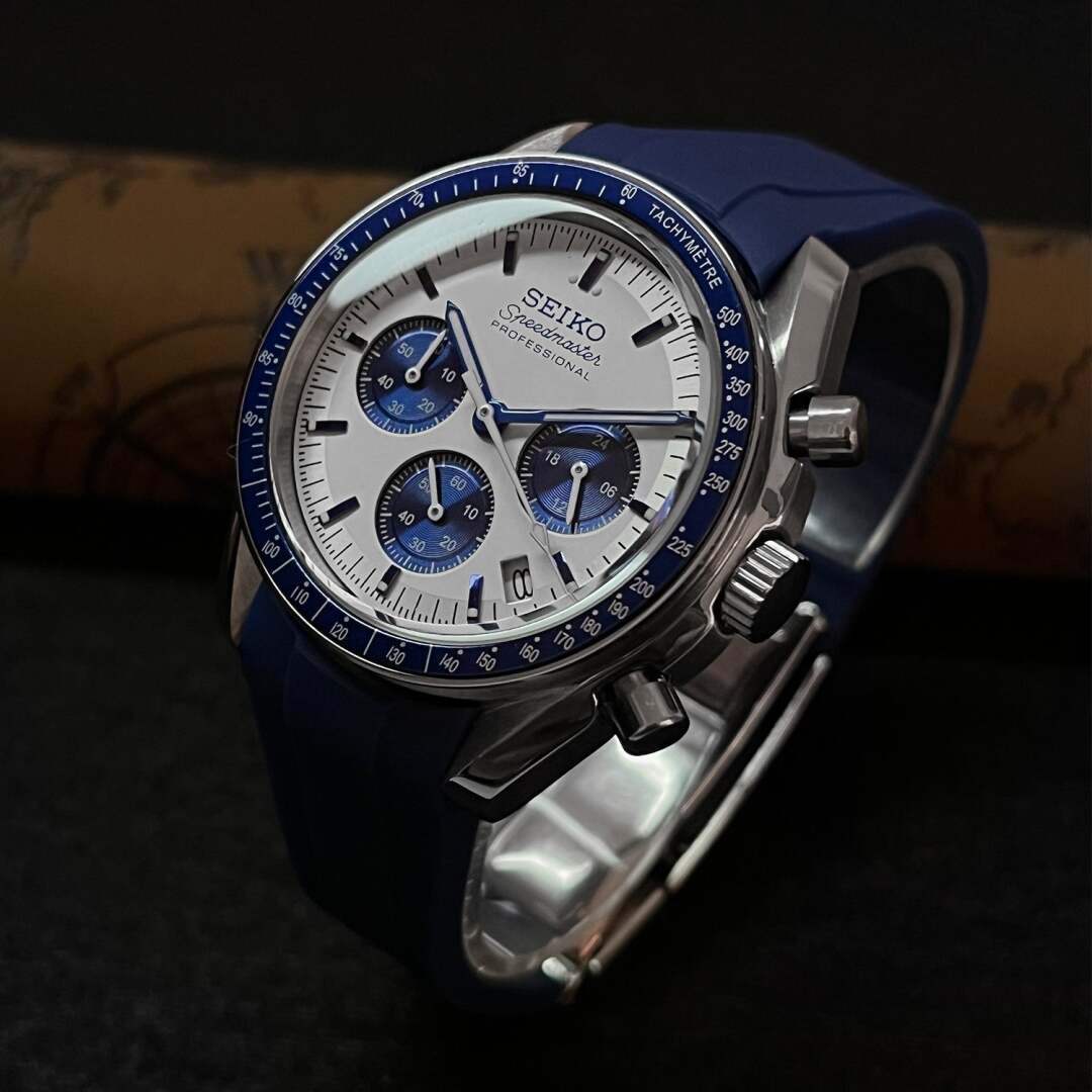 SeikoMod Speedmaster Moonwatch Black - Orange