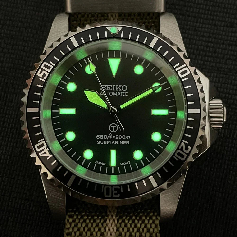 SeikoMod Submariner Vintage Black 200m