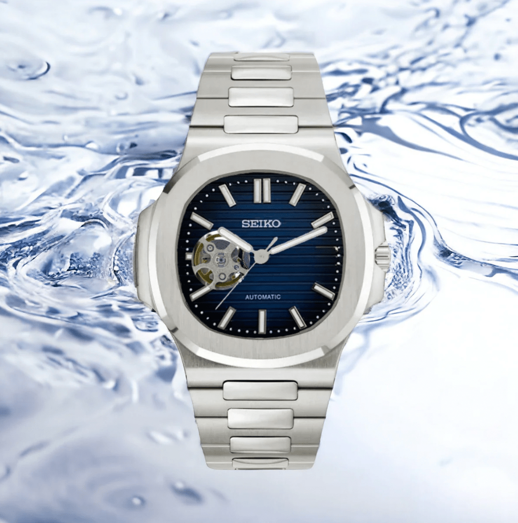 SeikoMod Nautilus (Open Heart) Dark Blue