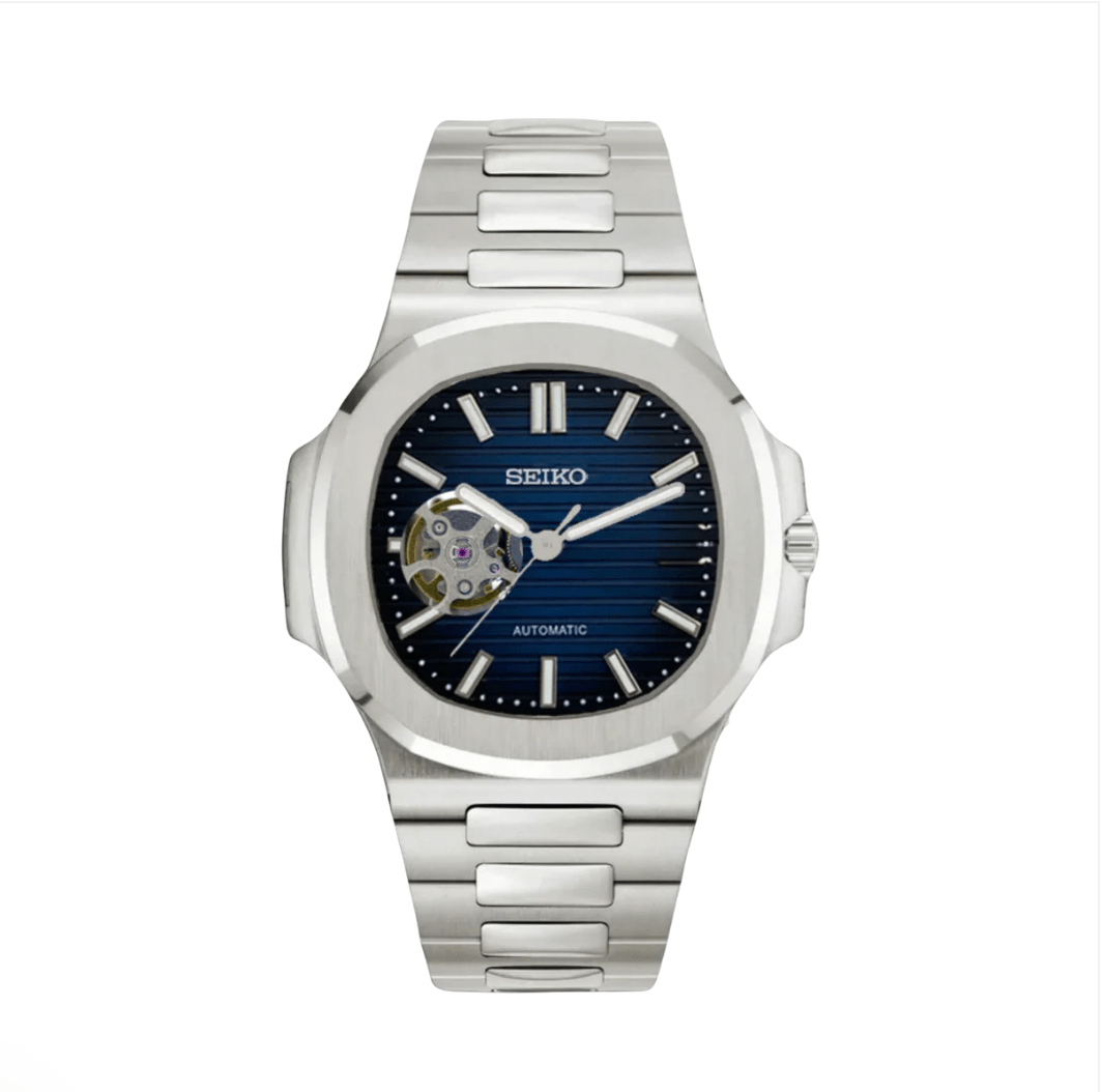 SeikoMod Nautilus (Open Heart) Dark Blue