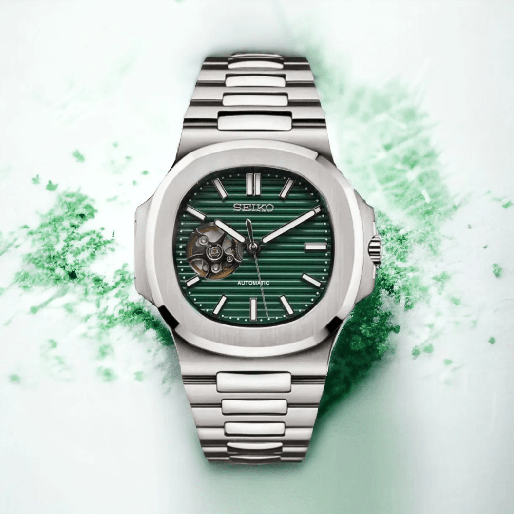 SeikoMod Nautilo (Open Heart) Green