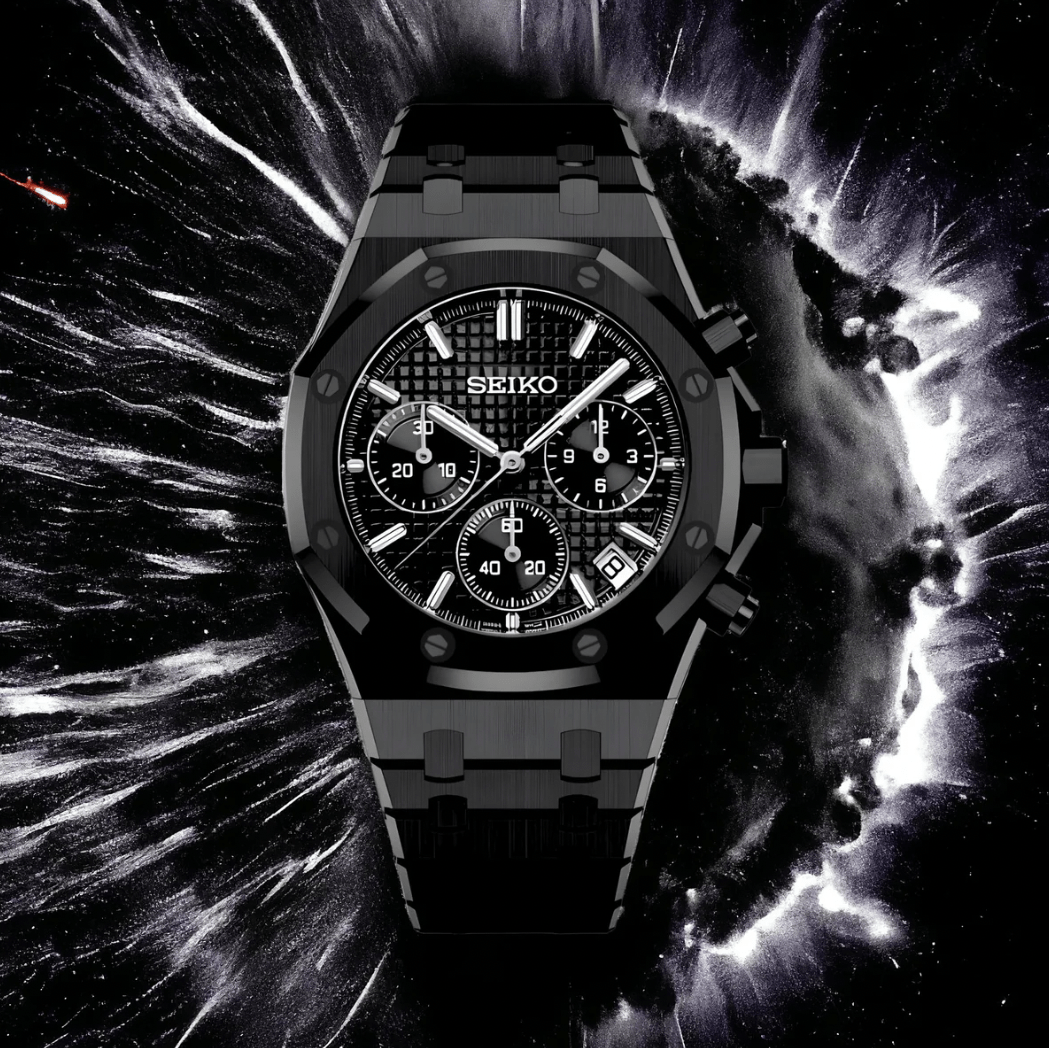 SeikoMod Royal Oak Chronograph Black Panther
