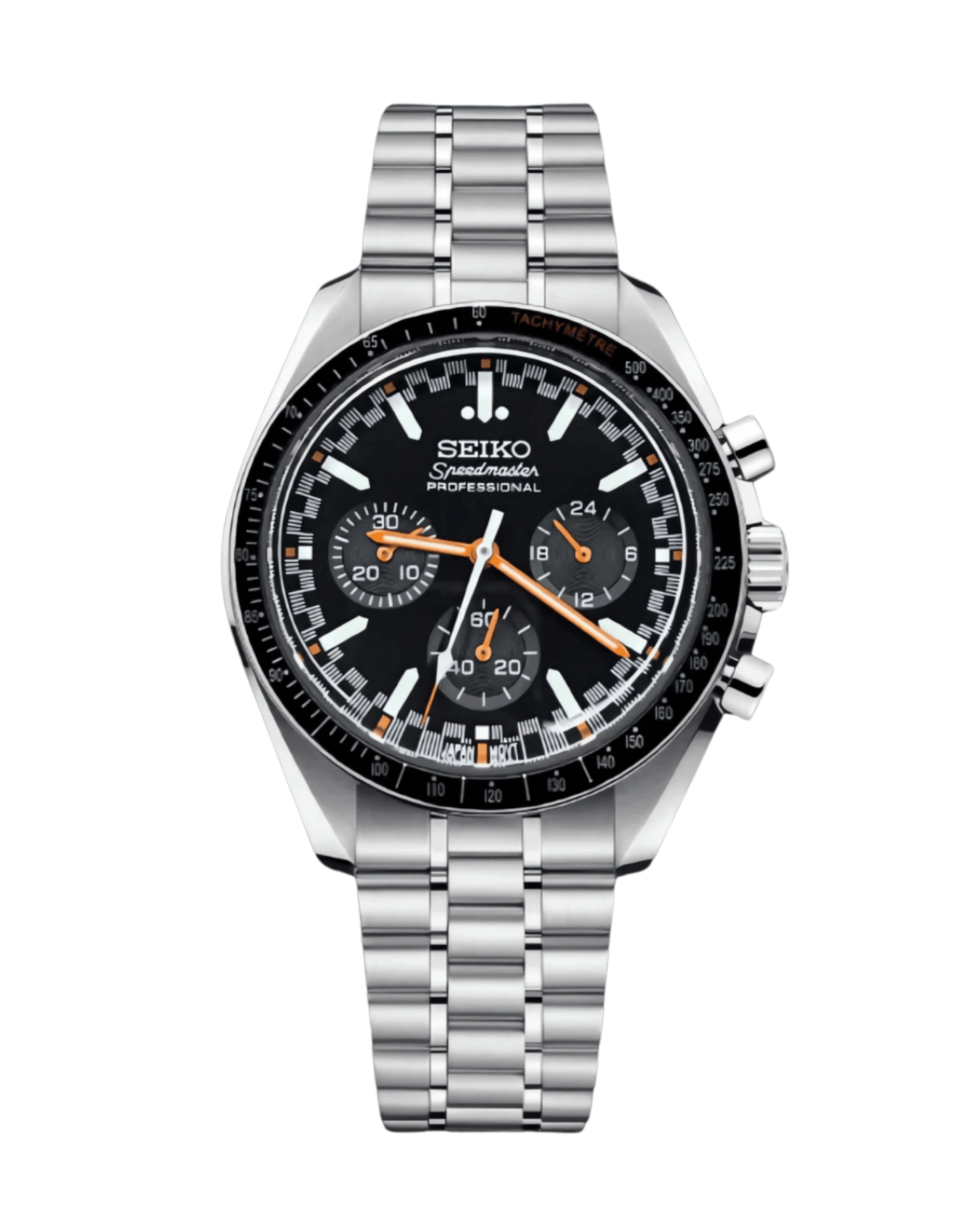 SeikoMod Speedmaster Moonwatch Black - Orange