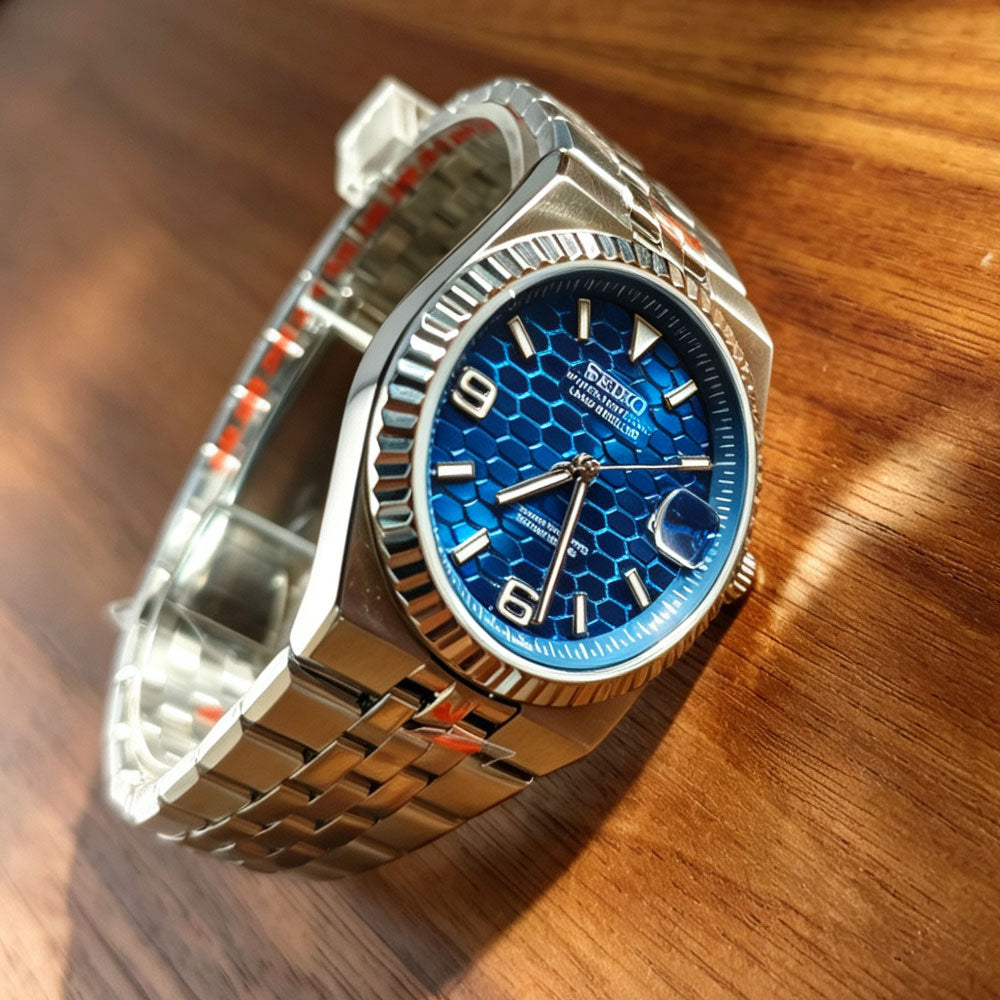 SeikoMod Seikonaut Light Blue nh35 watch