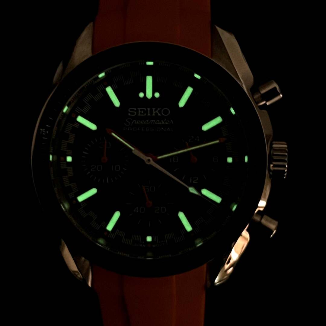 SeikoMod Speedmaster Moonwatch Black - Orange