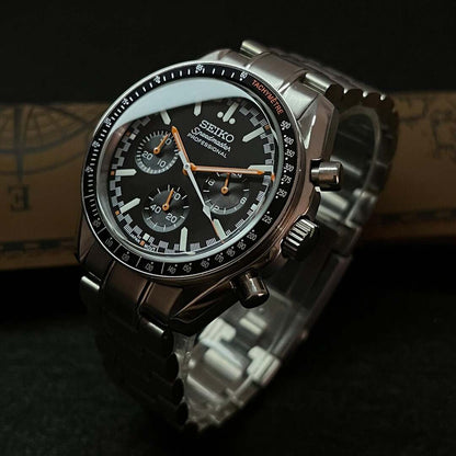 SeikoMod Speedmaster Moonwatch Black - Orange
