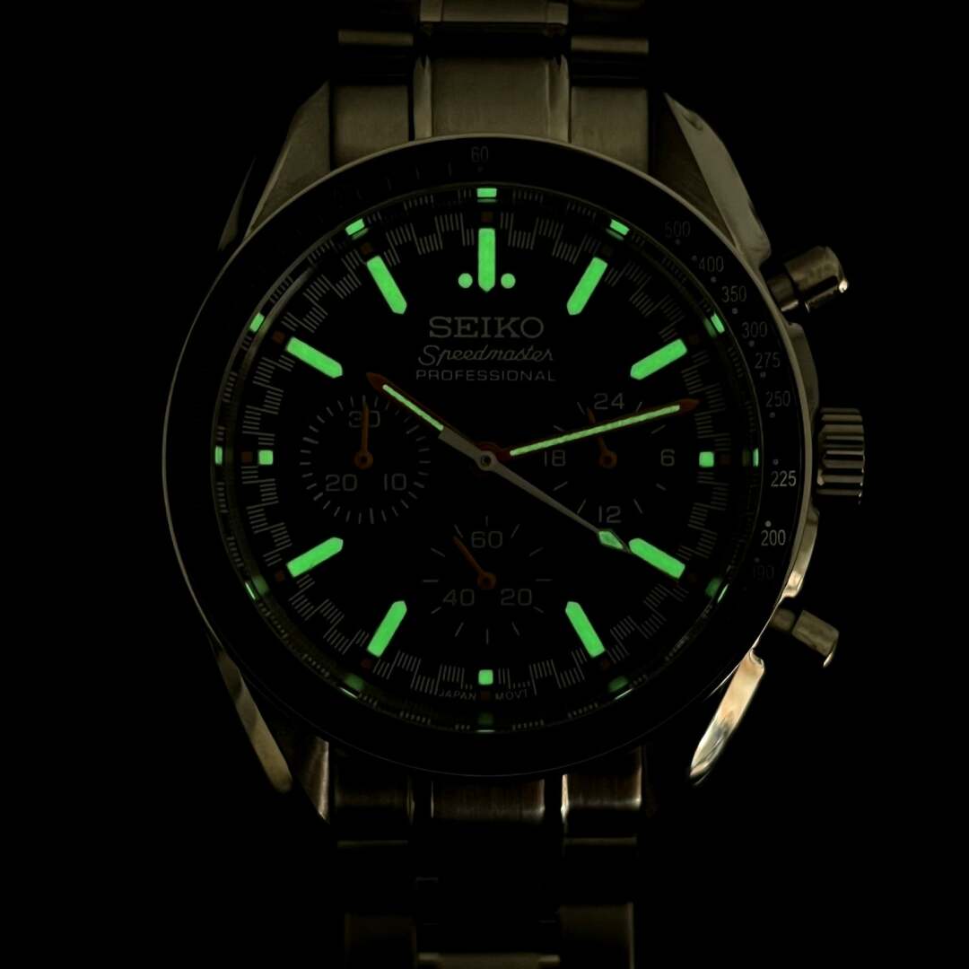 SeikoMod Speedmaster Moonwatch Black - Orange