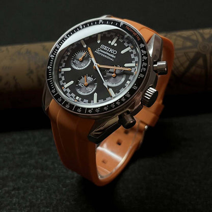 SeikoMod Speedmaster Moonwatch Black - Orange