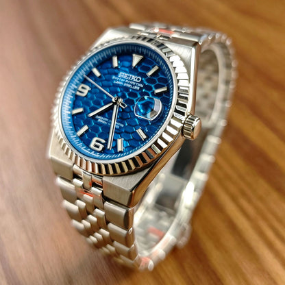 SeikoMod Seikonaut Light Blue nh35 watch