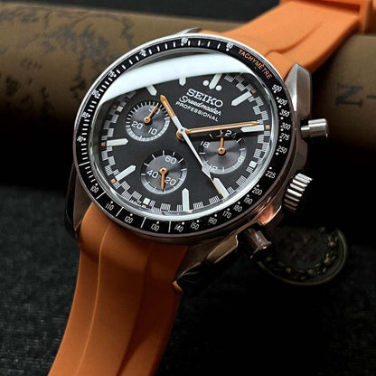 SeikoMod Speedmaster Moonwatch Black - Orange