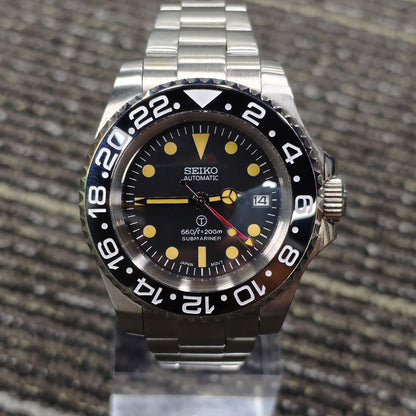 Custom SeikoVintage Milsub GMT JB Mod - 44MM - Steel 904L