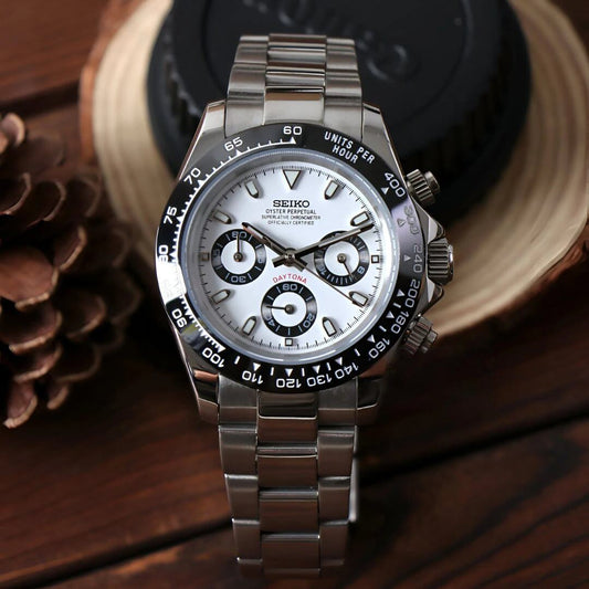 SeikoMod Daytona Panda stainless steel Case