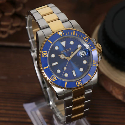SeikoMod Submariner Twotone Blue