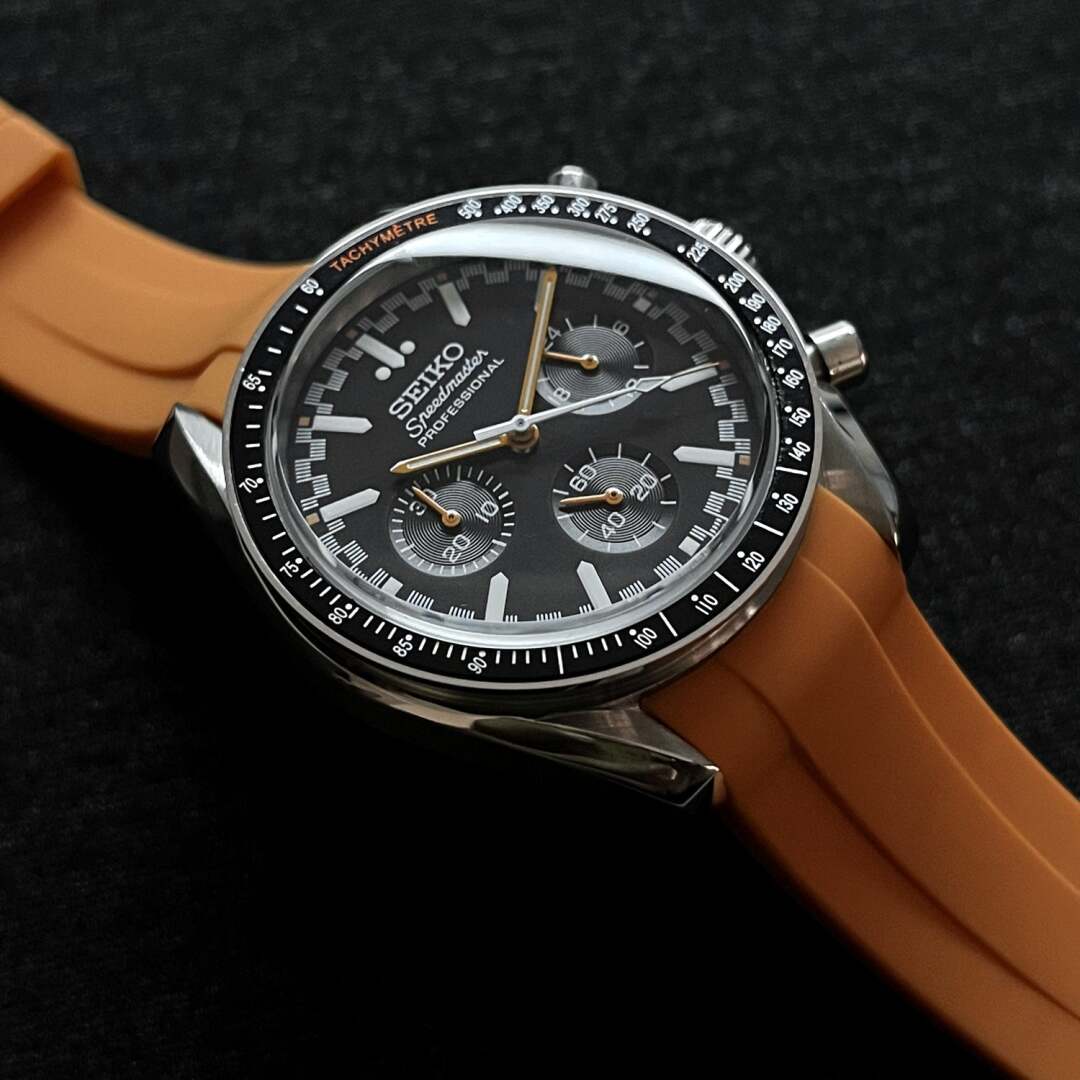 SeikoMod Speedmaster Moonwatch Black - Orange