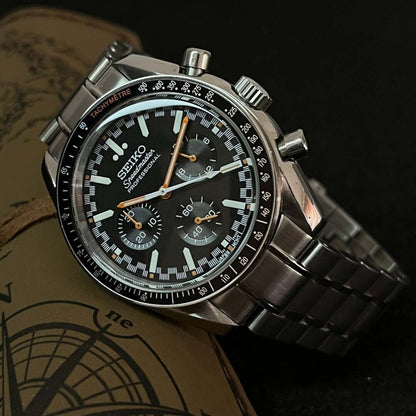 SeikoMod Speedmaster Moonwatch Black - Orange