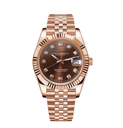 SeikoMod Datejust Rose Gold Crystal Champagne