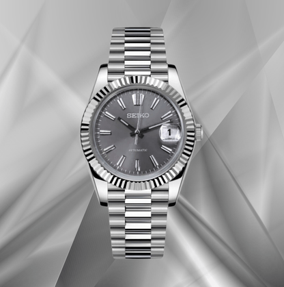 SeikoMod Datejust Sunburst Grey President