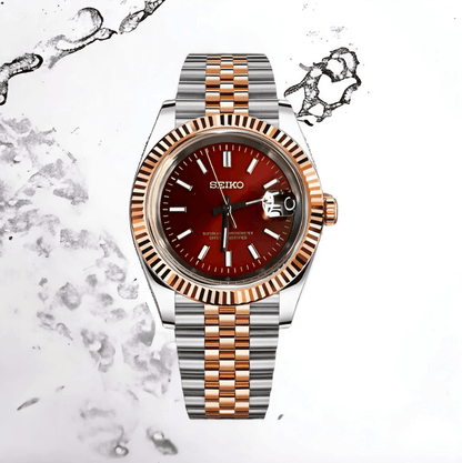 SeikoMod Datejust Twotone Red