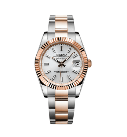 SeikoMod Datejust Twotone White nh35 movement