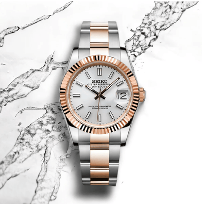 SeikoMod Datejust Twotone White nh35 movement
