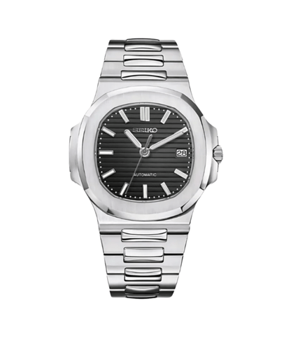 SeikoMod Nautilus Silver Black