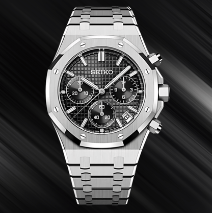 SeikoMod Royal Oak Chronograph Black watch
