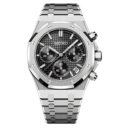 SeikoMod Royal Oak Chronograph Black watch