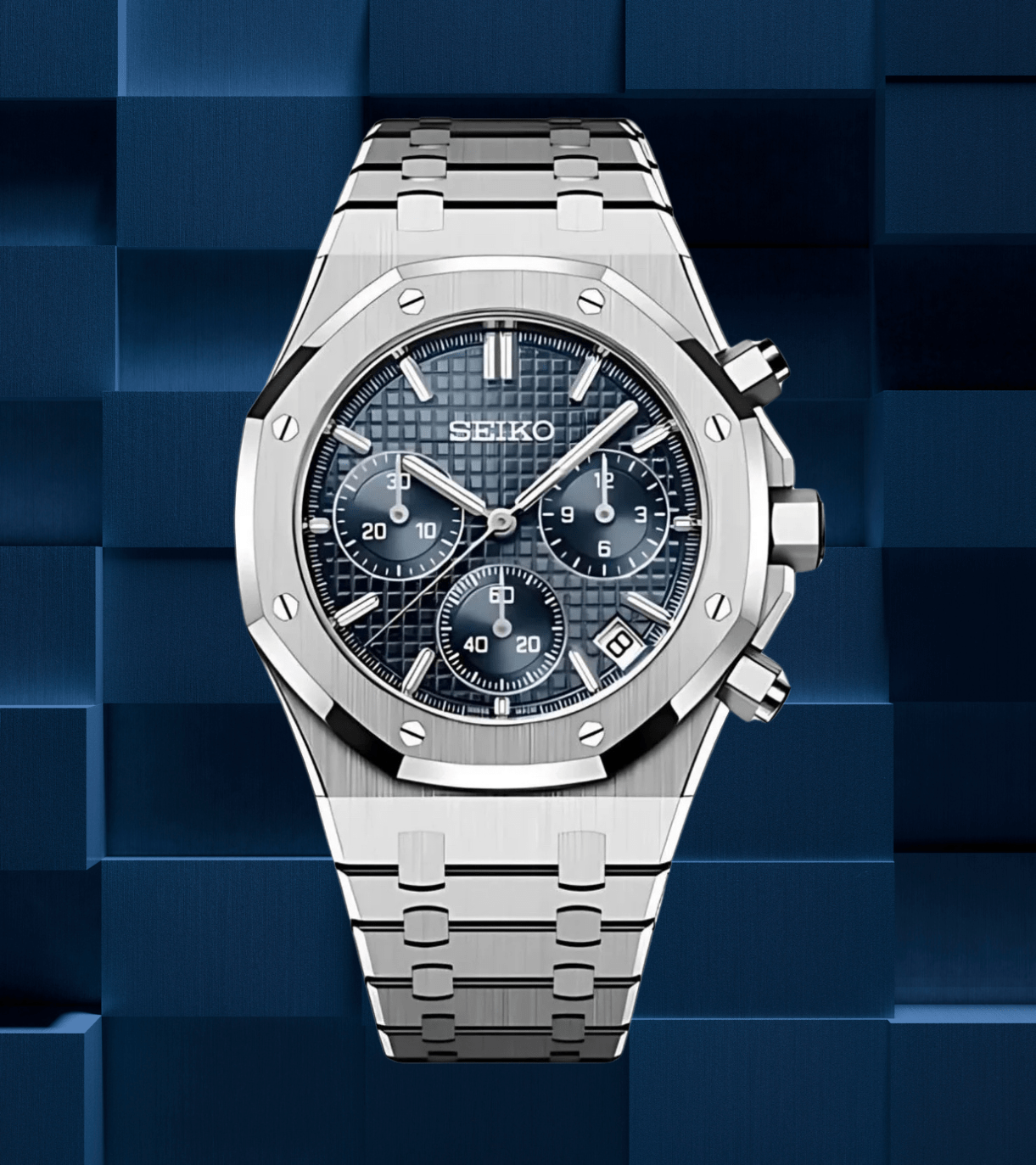 SeikoMod Royal Oak Chronograph Blue