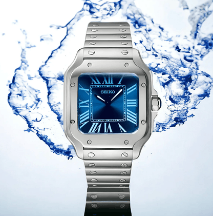 SeikoMod Santos Blue watch