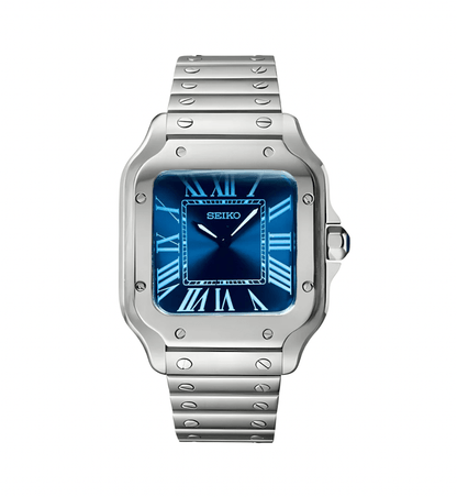SeikoMod Santos Blue watch