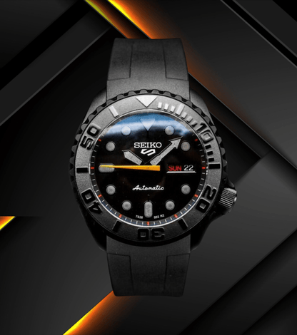 SeikoMod SKX 007 Black Orange watch