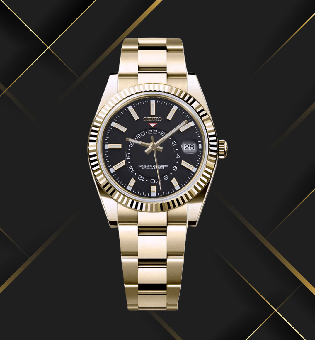 SeikoMod Sky-Dweller Gold Black Classic